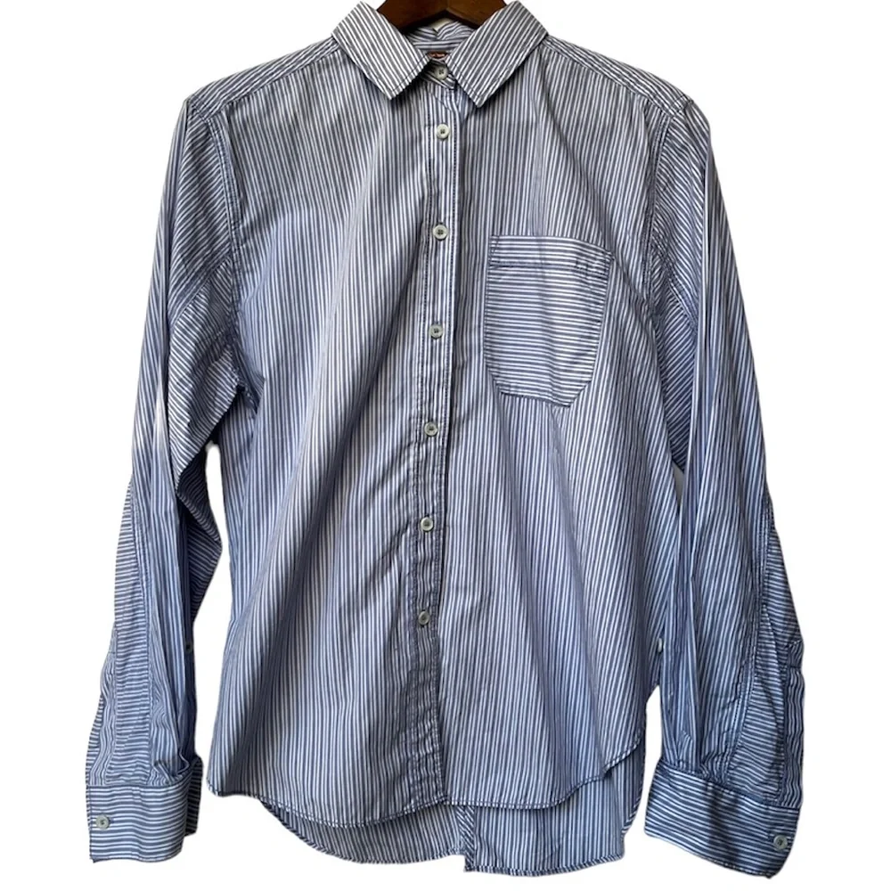 NWT Free People Tie It In A Bow Oversized Striped Button Down Shirt XS - Picture 5 of 13